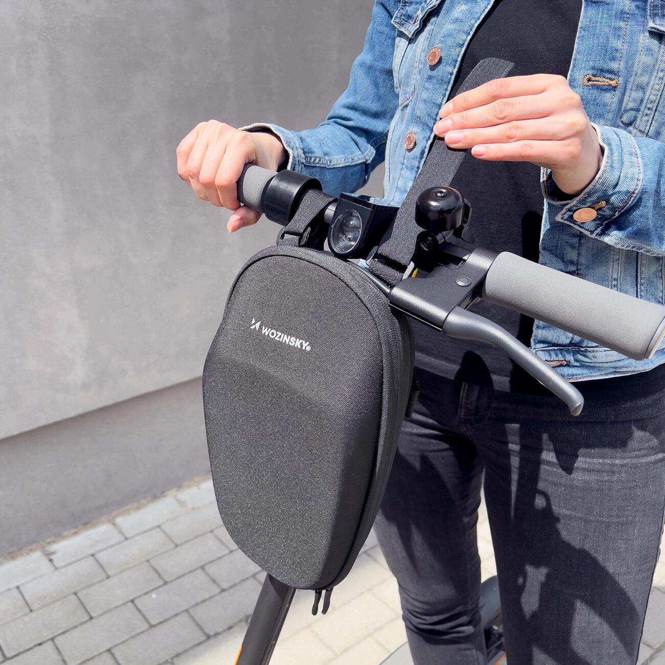 Wasserdichte Scooter-Lenkertasche Wozinsky 4L schwarz 6/7