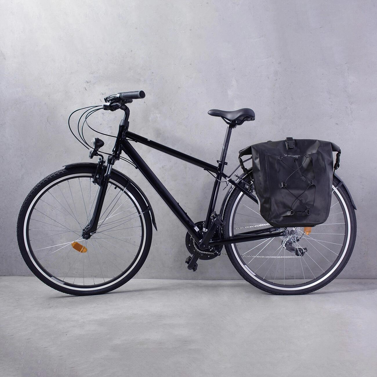 Wasserdichte Fahrradtasche für Gepäckträger 25L - Schwarz 4/7
