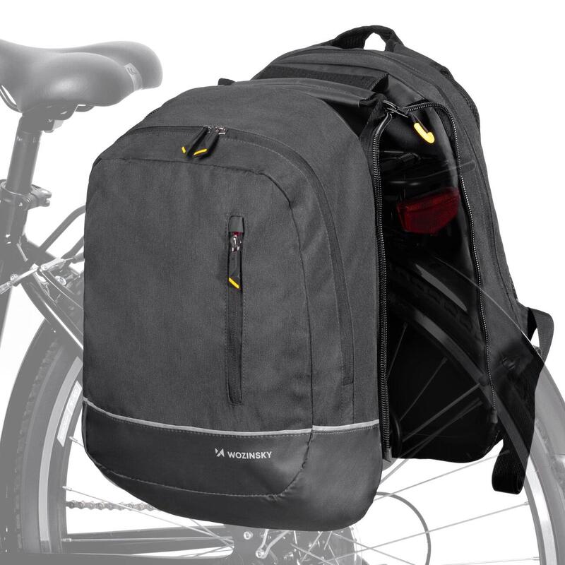 Sacoche de vélo pour porte-bagages Wozinsky imperméable 30 L noir