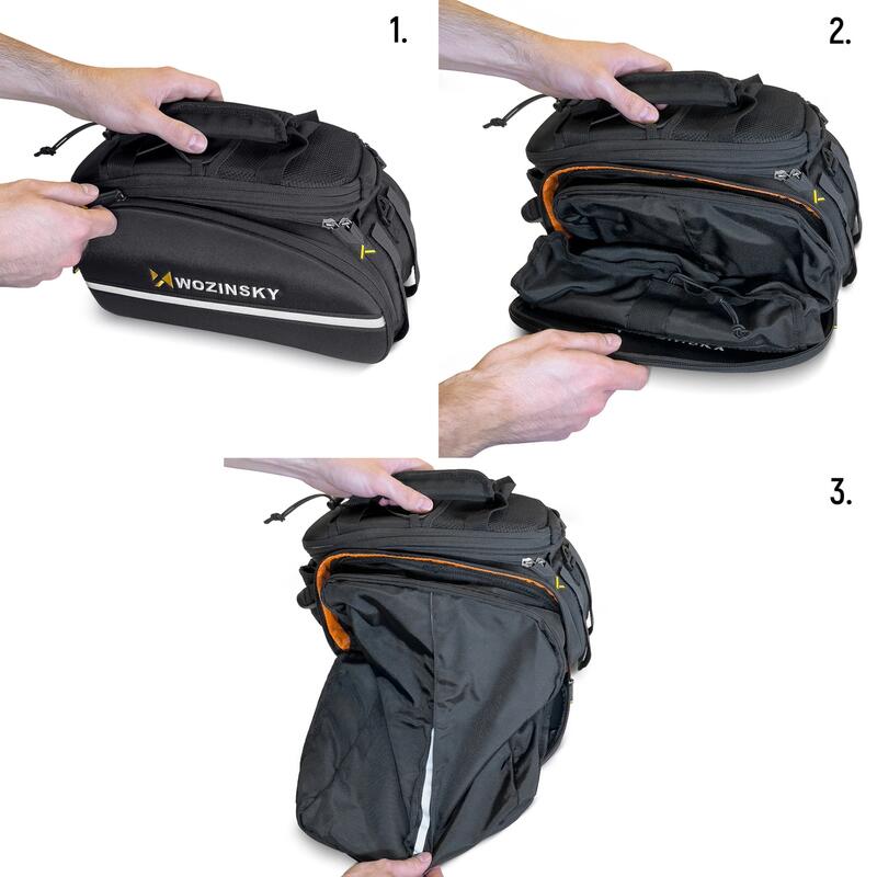 Torba rowerowa na bagażnik Wozinsky  wodoodporna 35 L czarny