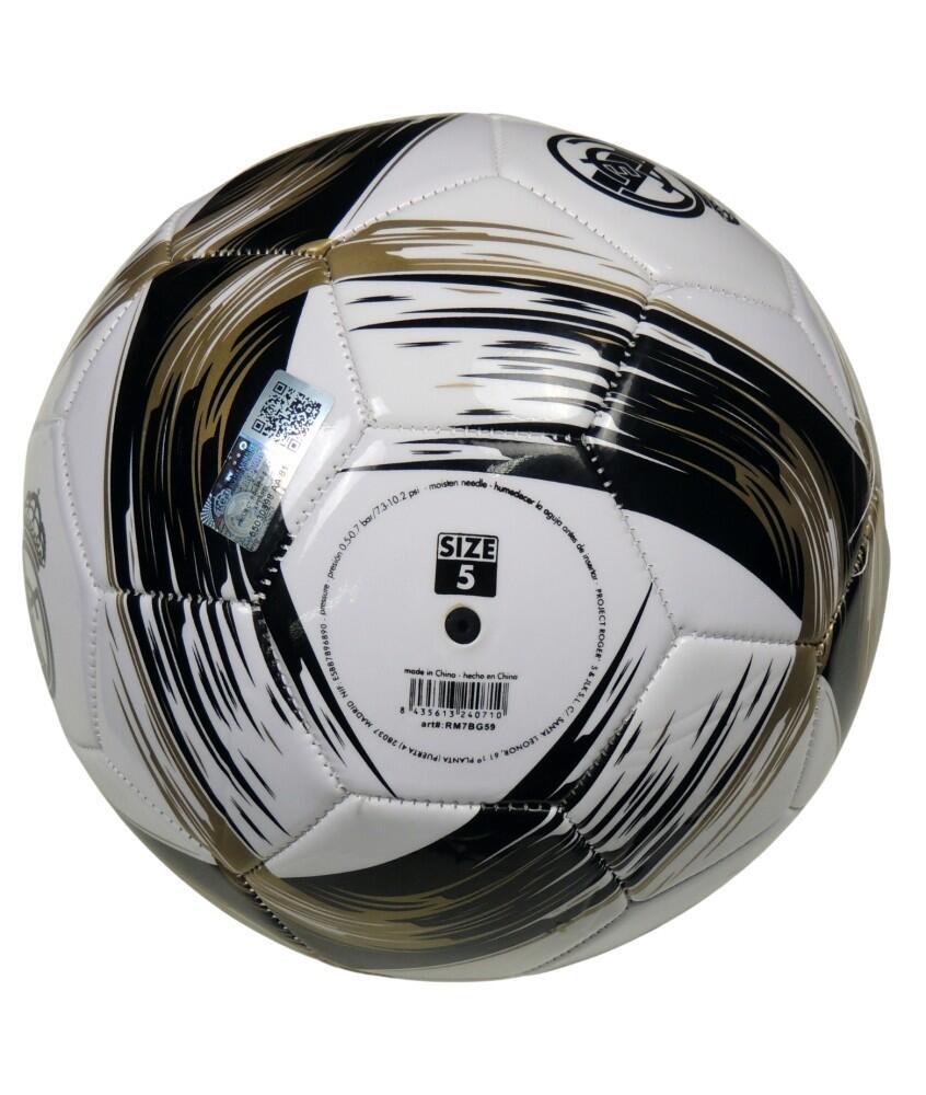 Bola de futebol oficial do Real Madrid com escudo preto 3/5
