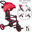 Tricicleta Globber Explorer 4 in 1 pliabila, culoare rosie