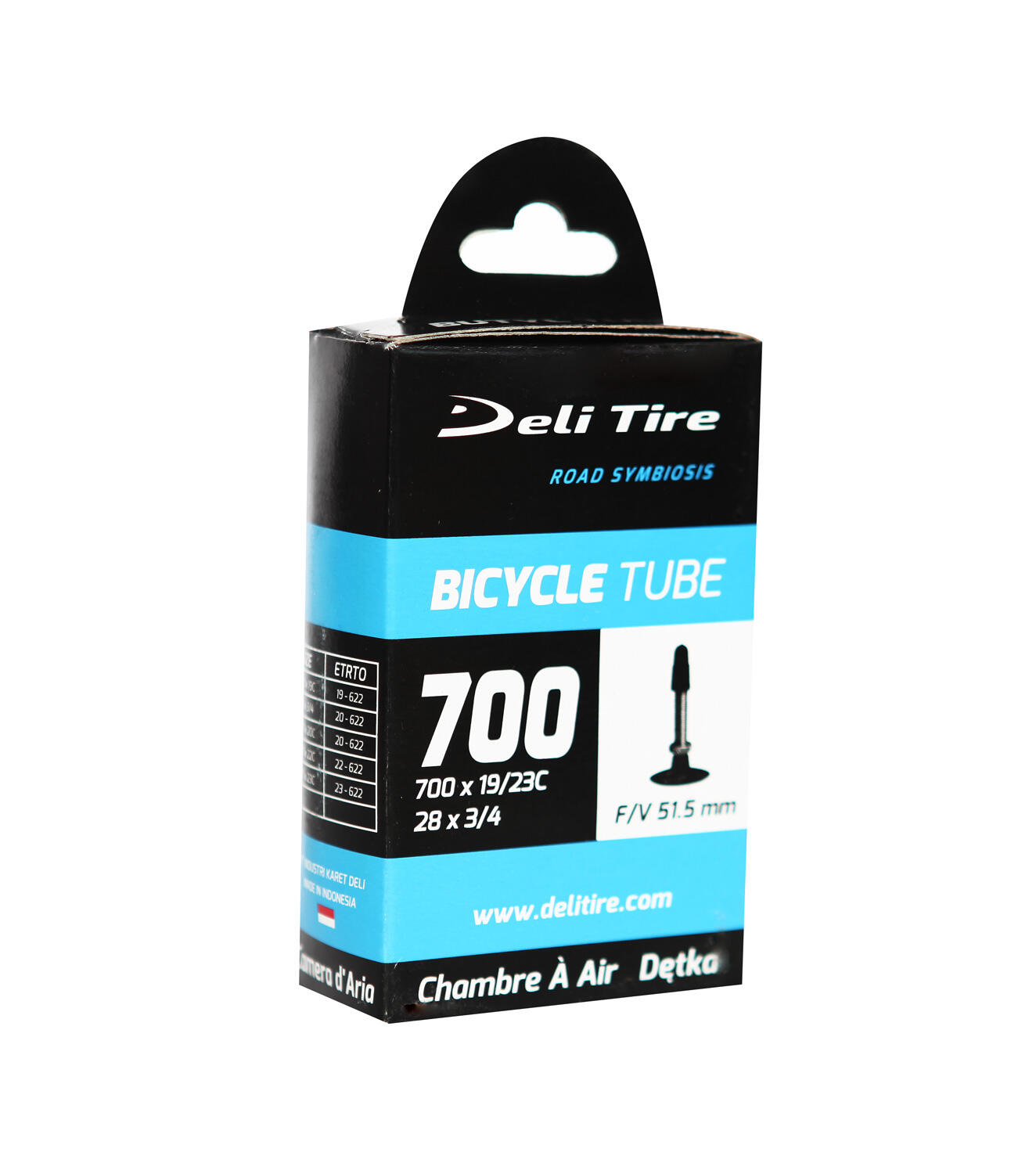 DELI TIRE Cámara de aire para bicicleta DELI TIRE 700x19/23C Presta 51,5 mm