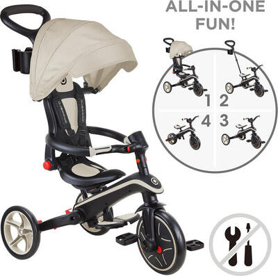 Trike Trike Explorer Faltbares 4 in 1 Taupe