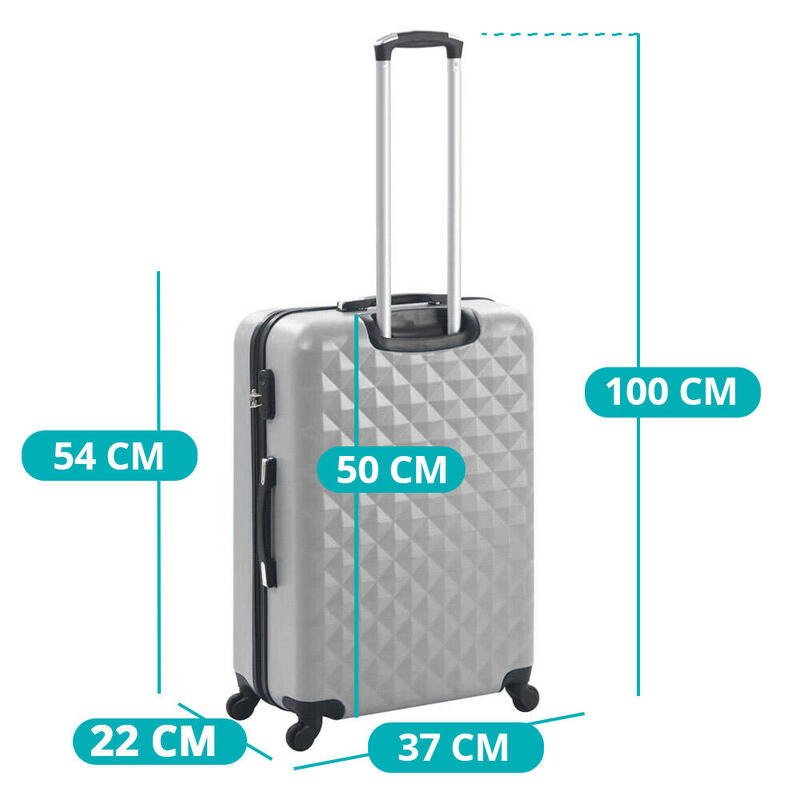 Set valiza de calatorie cu geanta cosmetica-gri