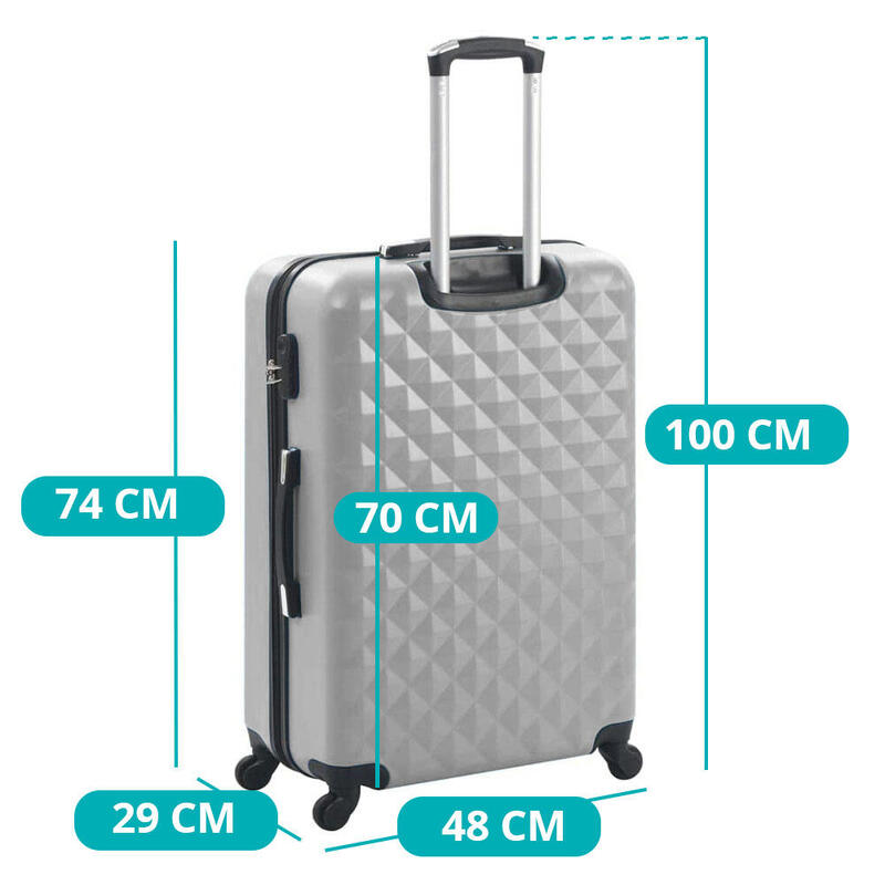Set valiza de calatorie cu geanta cosmetica-gri