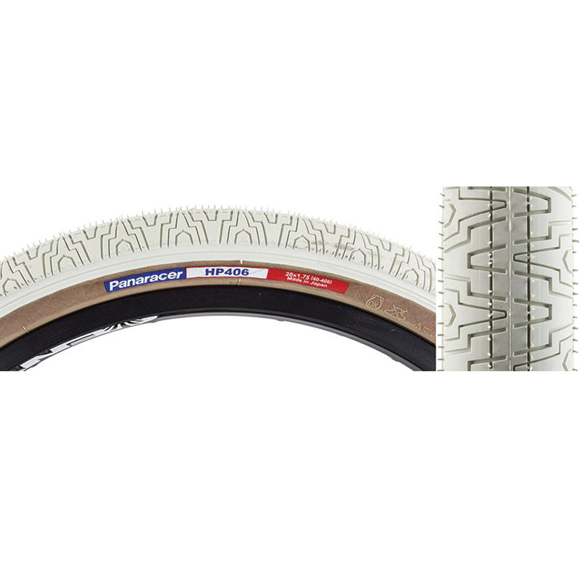 Panaracer HP406 BMX Tyre White/Amber 20 x 1.75 1/1