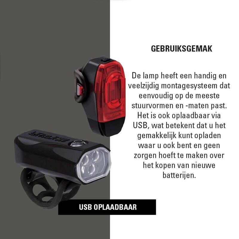Ensemble d'éclairage vélo étanche - KTV Drive Pro 300+