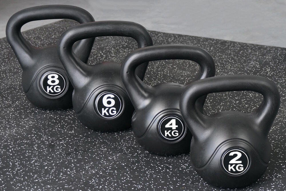 Kettlebell Relaxdays 4, 10 Ou 16 Kg – Poignée Large, Remplissage Sable, Pour Homme Et Femme, Noir
