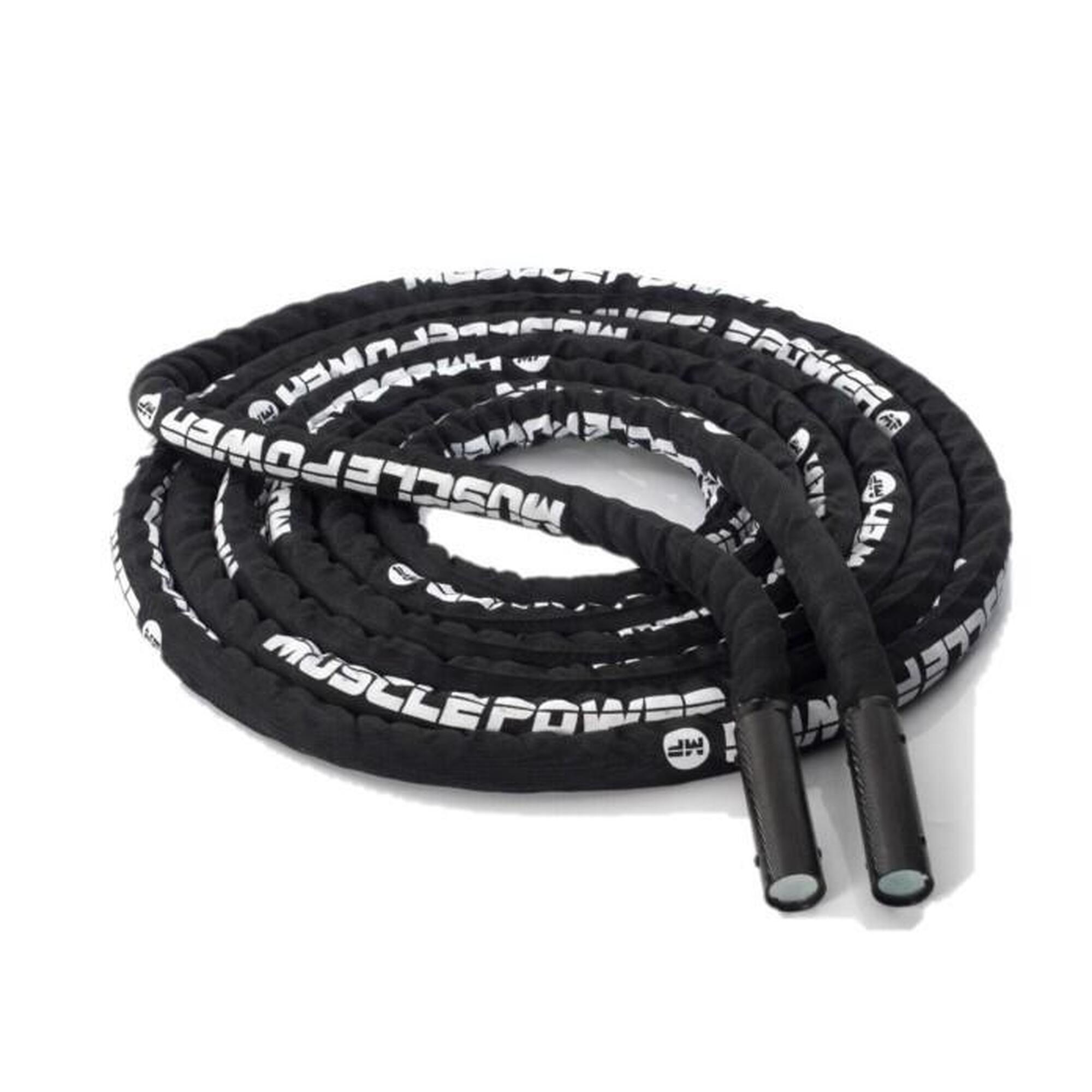 Muscle Power - Corde De Combat Muscle Power Deluxe - 15 M - Corde Ondulatoire - Noir - Taille Unique - Decathlon