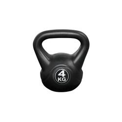 Kettlebell 2 kg - Plastique - pour usage intérieur et extérieur - Noir
