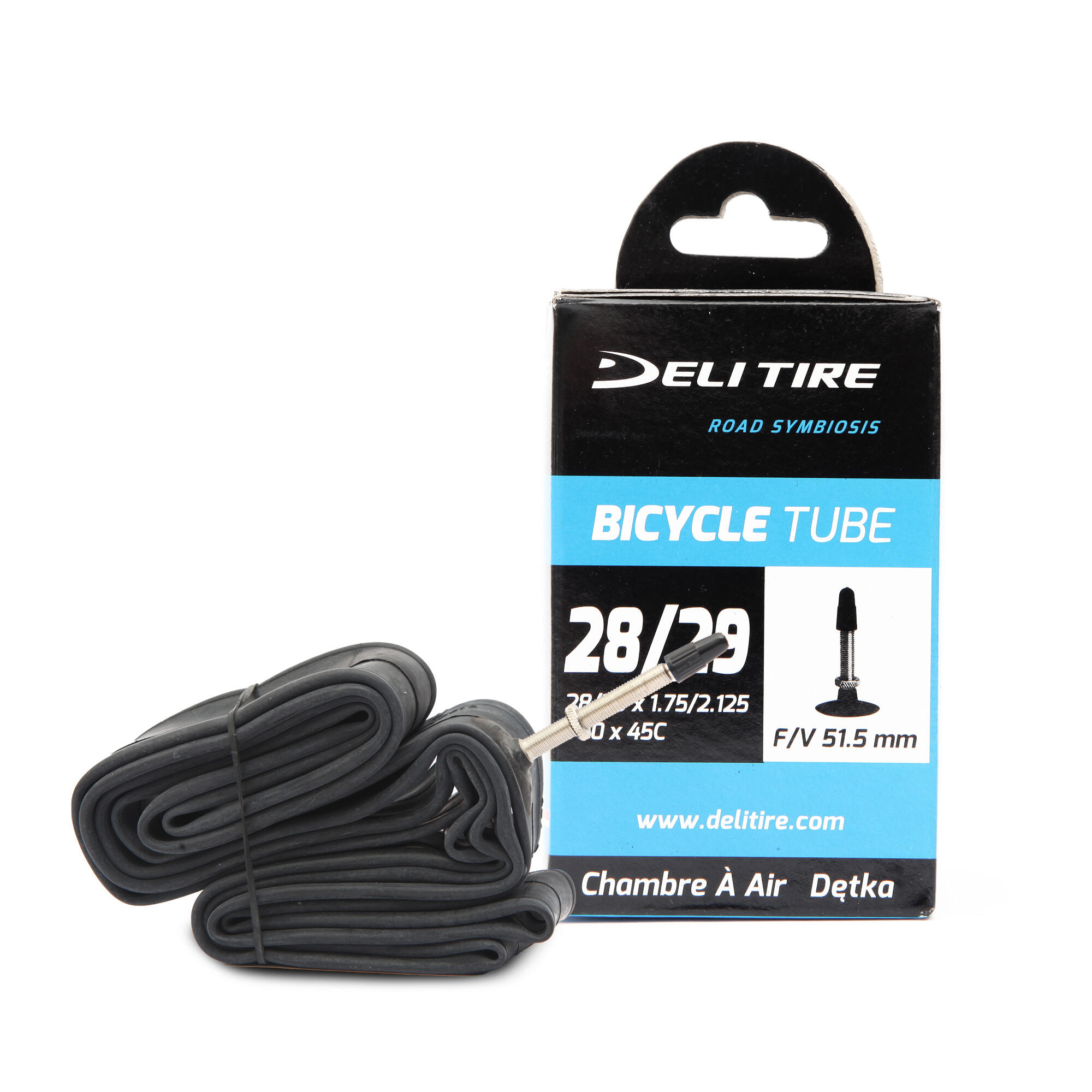 DELI TIRE Camera d'aria DELI TIRE 28/29x1.75/2.125 FV 51.5mm
