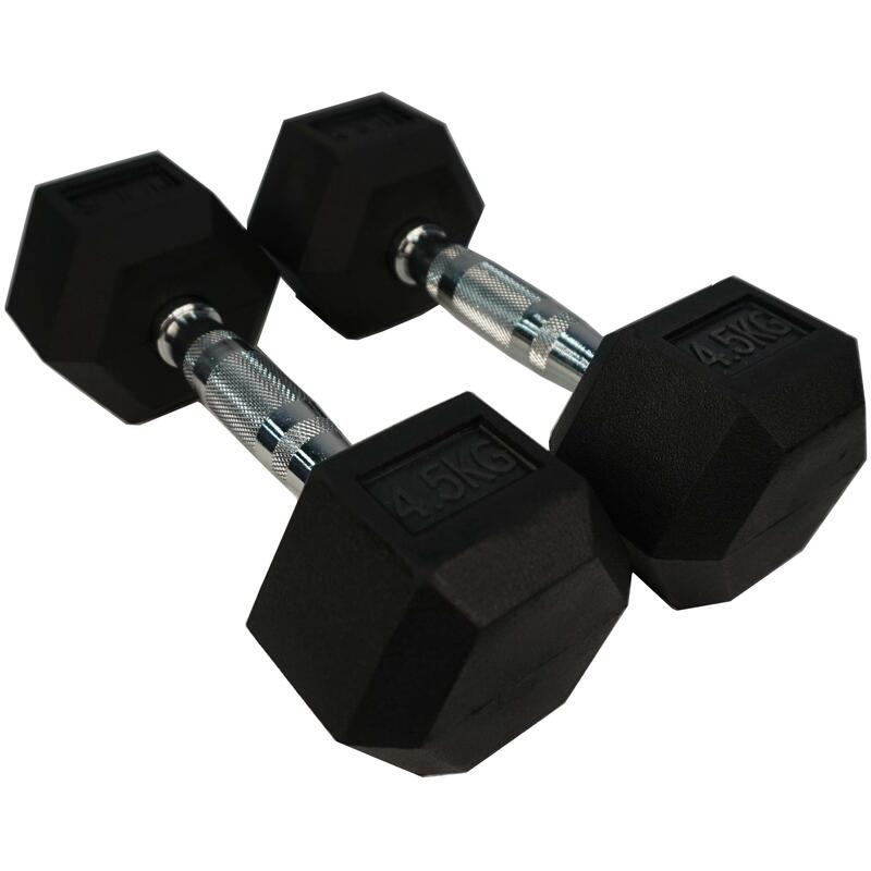 Rubber Hexagon Dumbbell - per stuk - 50 kg