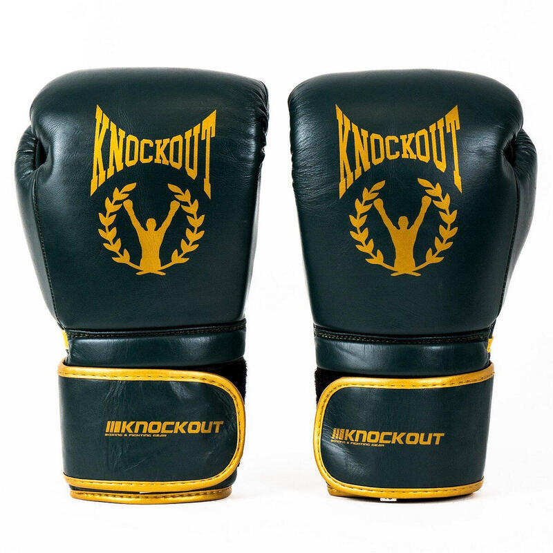 Manusi Box Knockout Pro3 Luxury 14 OZ / Verde/Auriu
