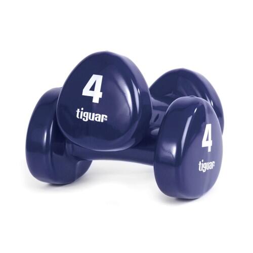 TIGUAR Tiguar Vinyl Dumbbells 4 kg VIOLET compact non-slip
