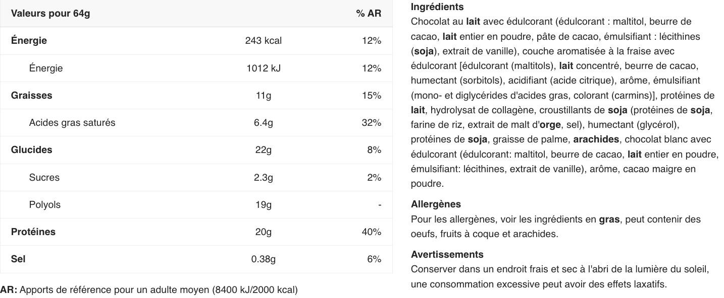 Barres protéinées - Warrior Crunch Bar - Beurre de Cacahuète et Confiture 2/2