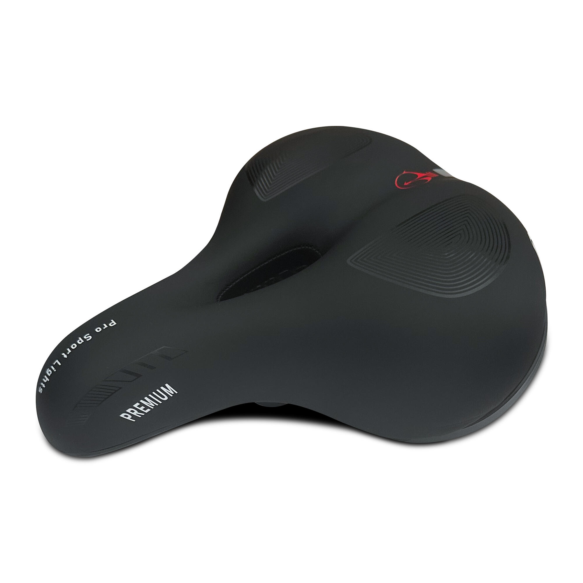 PRO SPORT LIGHTS Fietszadel Dames/Heren - Gel Premium Royal - Comfort - Zwart