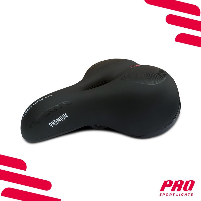 Fietszadel Dames/Heren - Gel Premium Royal - Comfort - Zwart