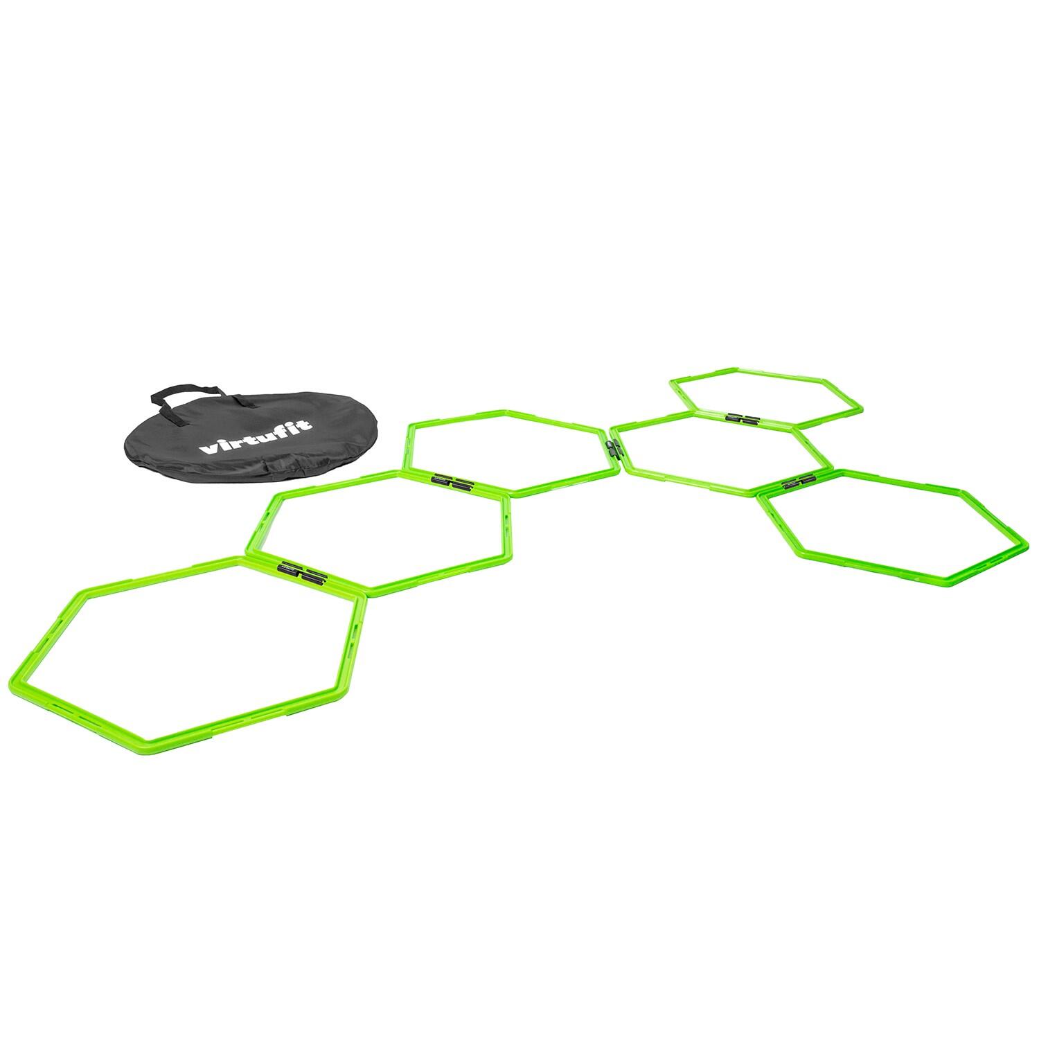 VIRTUFIT Hexagon Agility Grid - Speedladder -  6 Stuks - Inclusief opbergtas