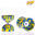 Diabolo multicolor-Play juggling- jaune bleu