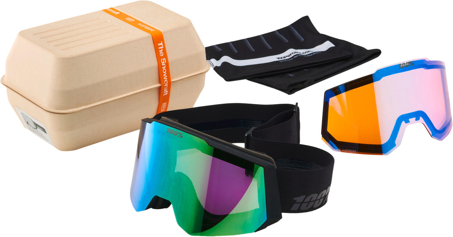 SNOWCRAFT HiPER Goggle Black/Green - Mirror Green Lens 4/4