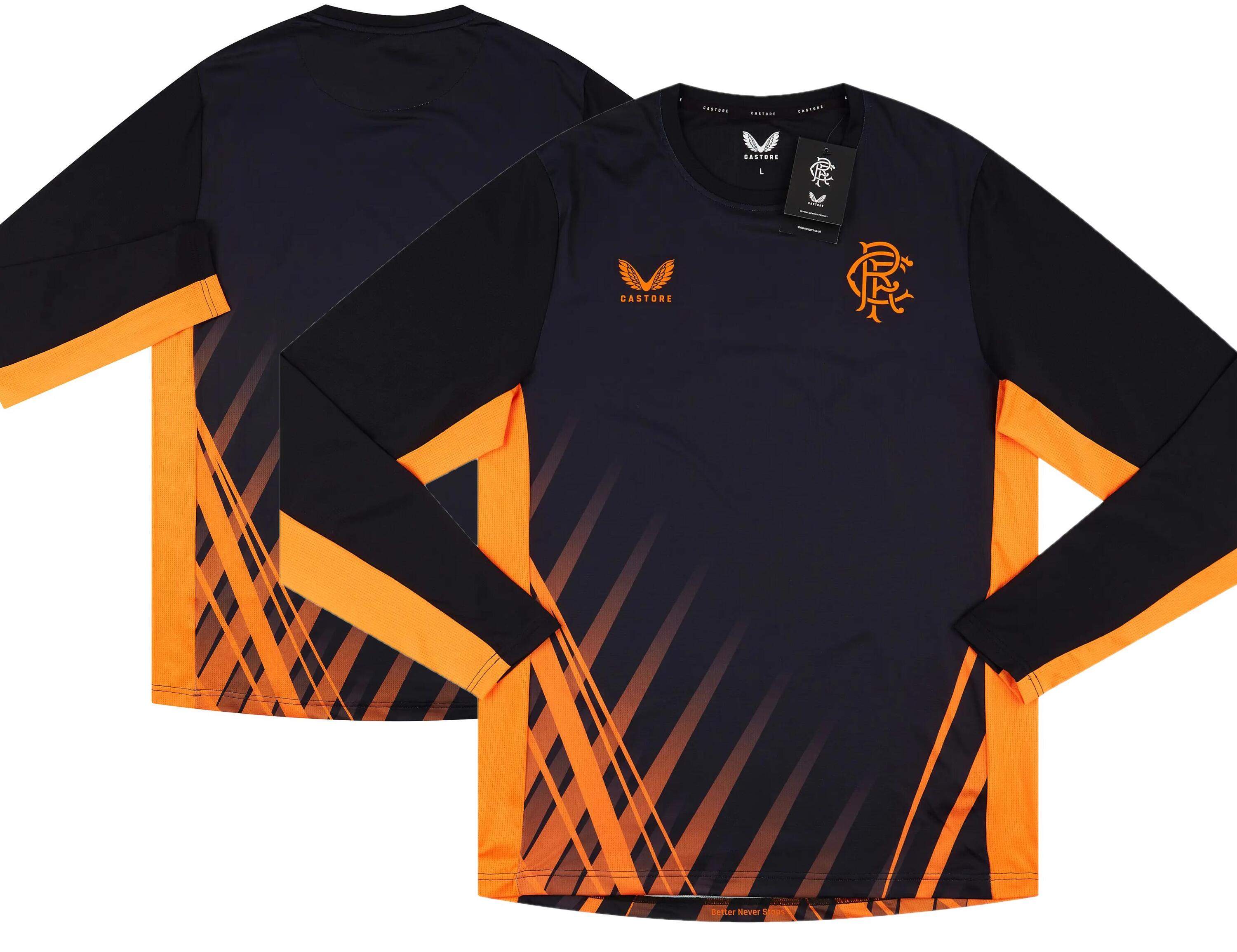 Rangers Men's Football Shirt Castore Training Long Sleeve 1/3
