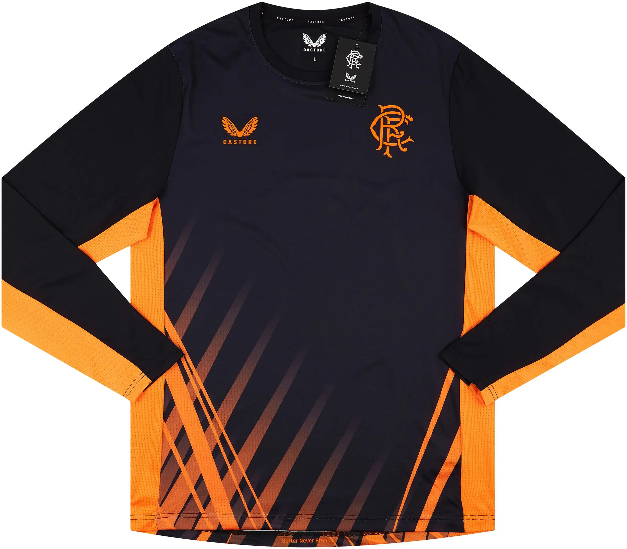 Rangers Men's Football Shirt Castore Training Long Sleeve 2/3
