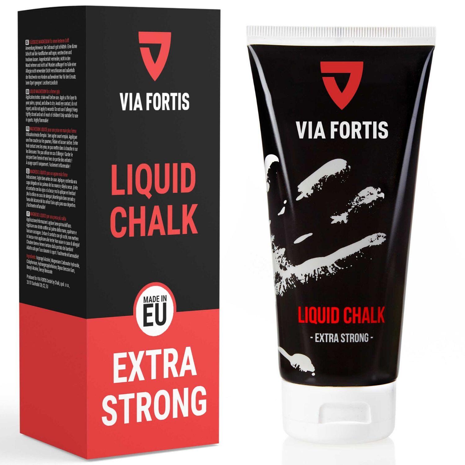 VIA FORTIS Liquid Chalk für mehr Grip bei Klettern & Fitness - Flüssigkreide Extra Strong