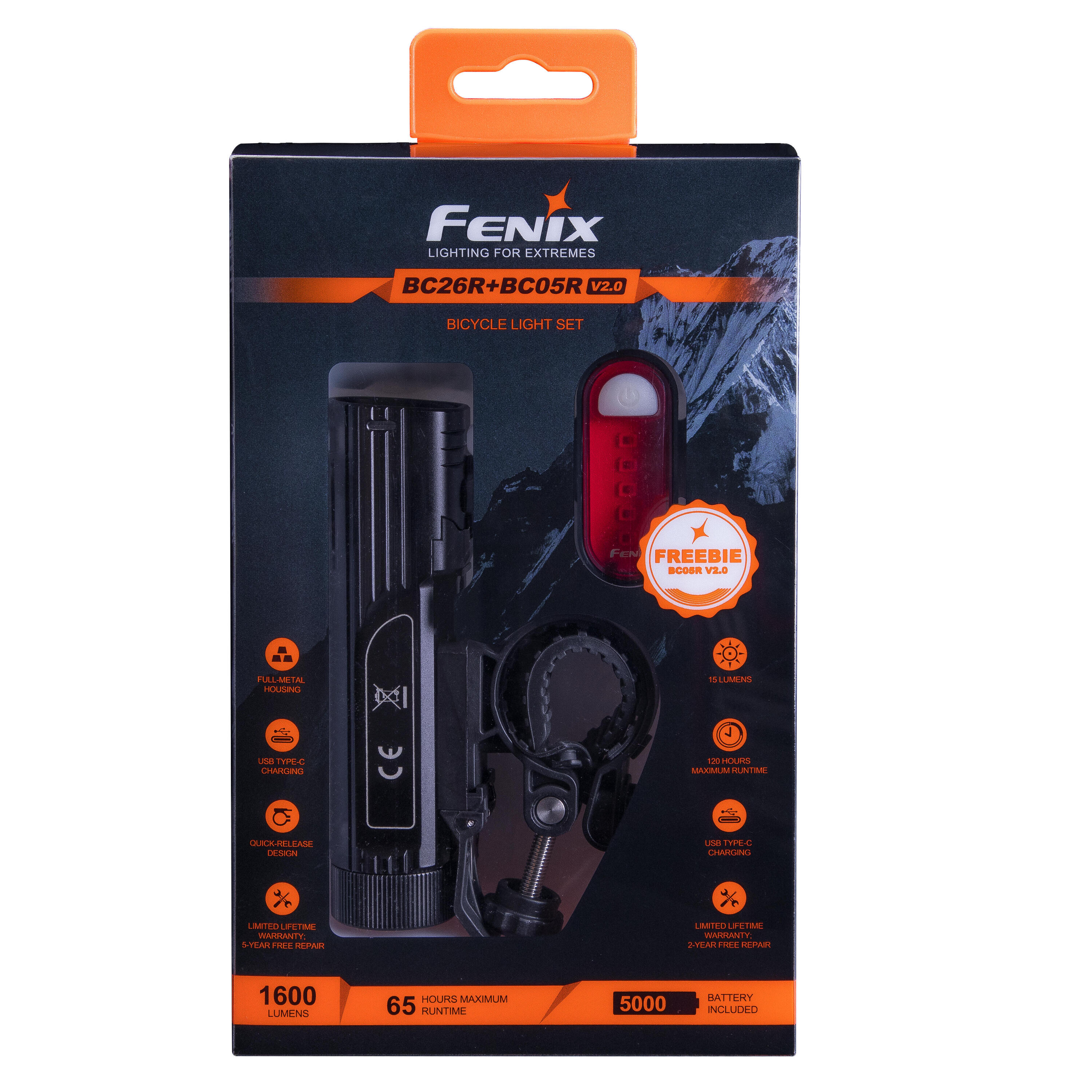 Fahrradlampen- und Rücklichtpaket BC26R + BC05R V2.0 – 1600 lm 3/7