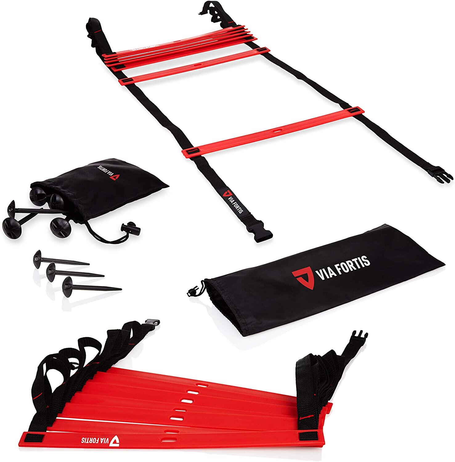 Scala da allenamento Premium 2 x 3 m - scala con ancoraggio a terra e borsa 5/6