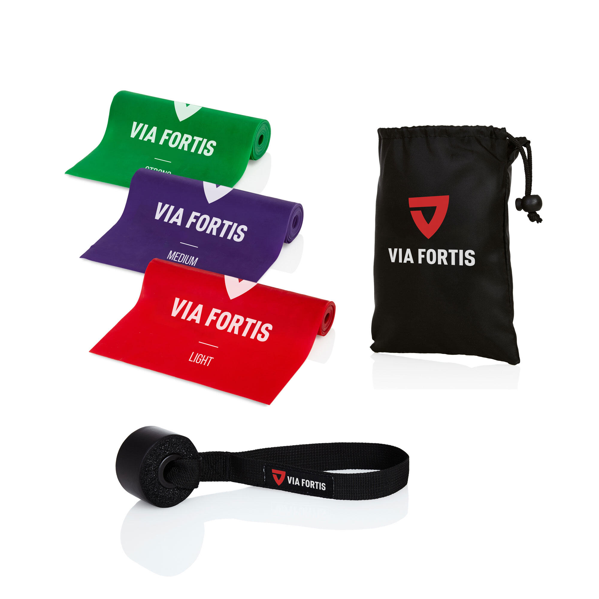Conjunto de banda de fitness premium com âncora de porta e bolsa