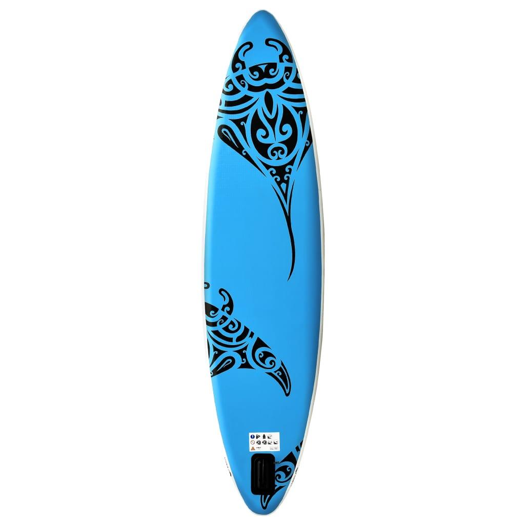 Juego de tabla de paddle surf hinchable azul 305x76x15 cm 3/7