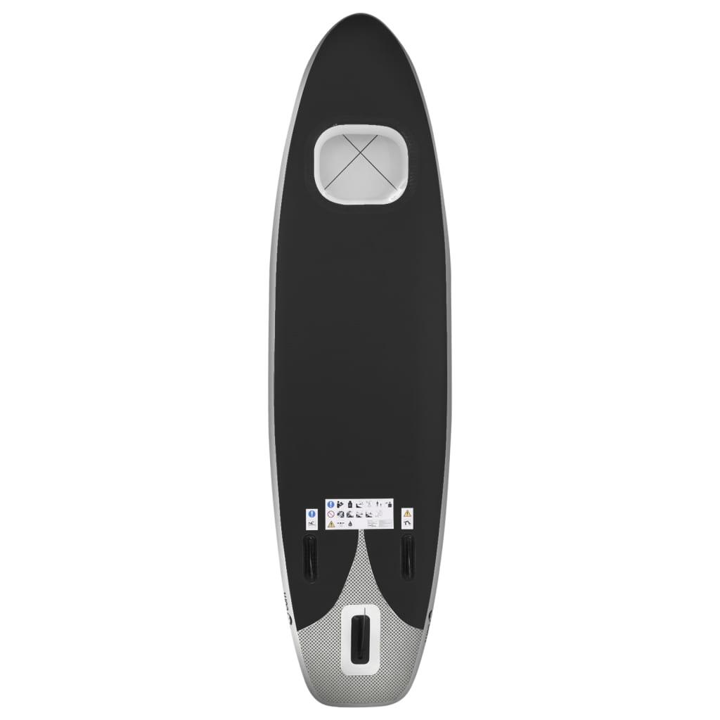 Set de tabla de paddle surf hinchable negro 300x76x10 cm 4/7
