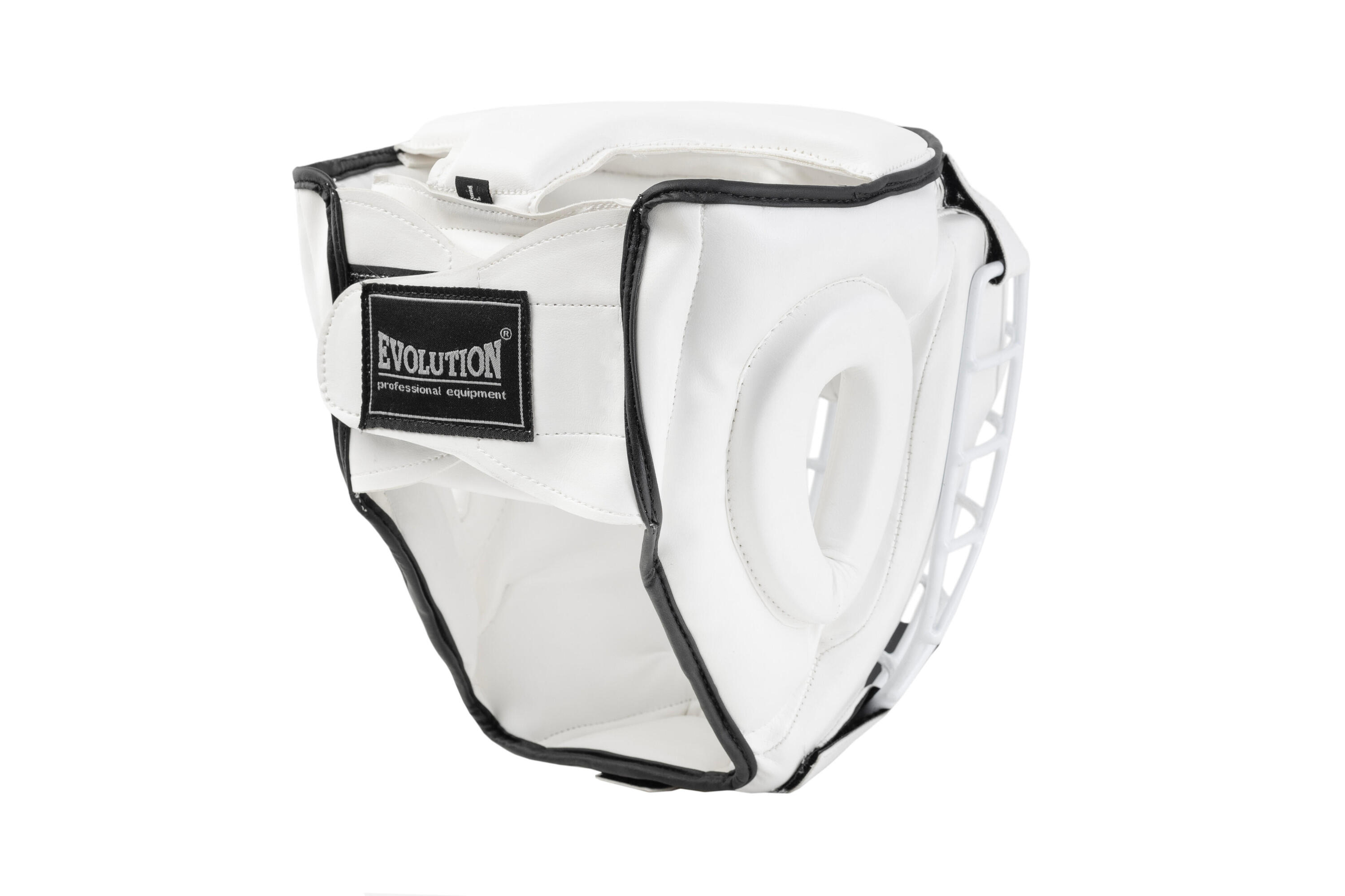 Kask bokserski treningowy biały z kratą Evolution 3/7