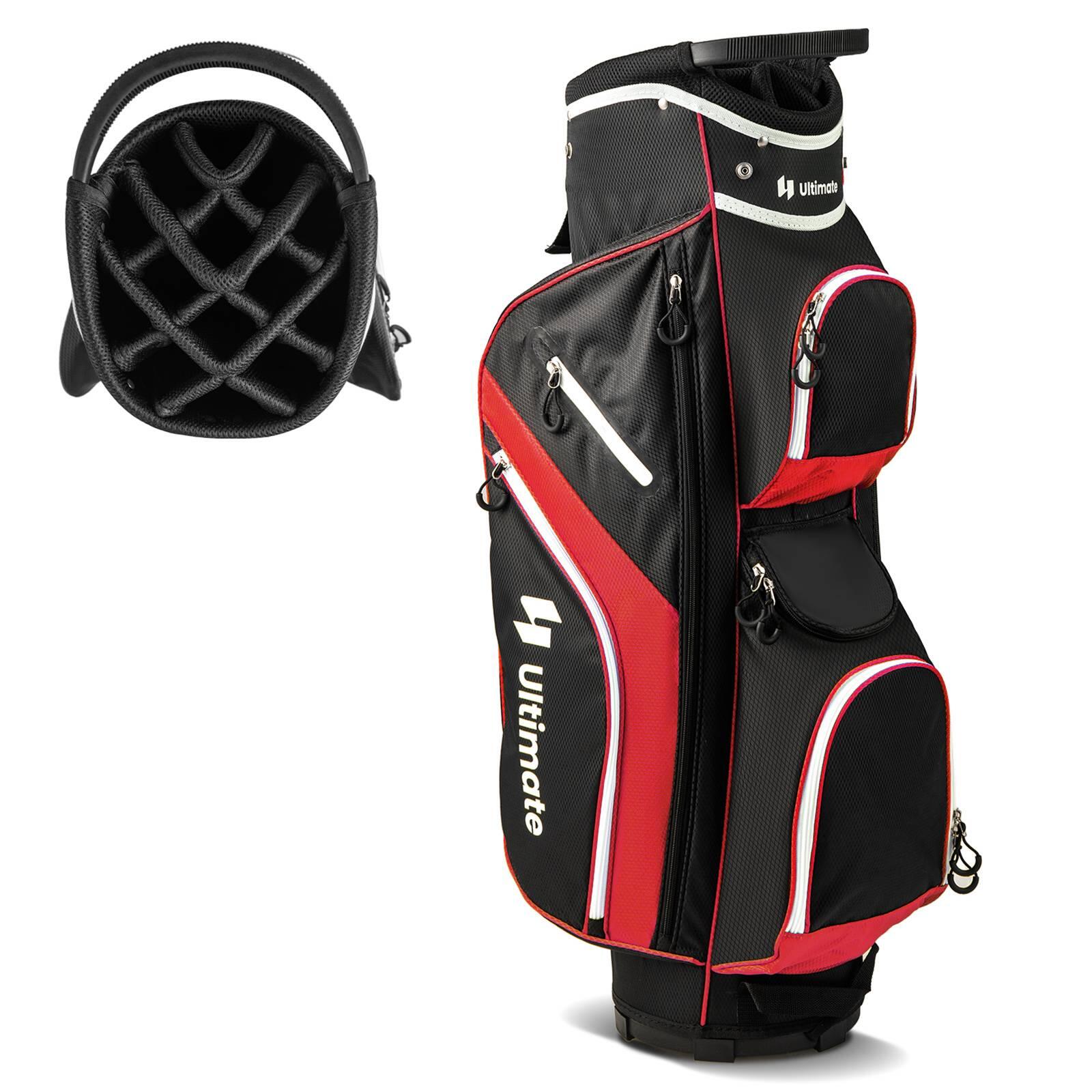 Golf Cart Bag with 14 Way Top Dividers 9 Pockets and Cooler Bag