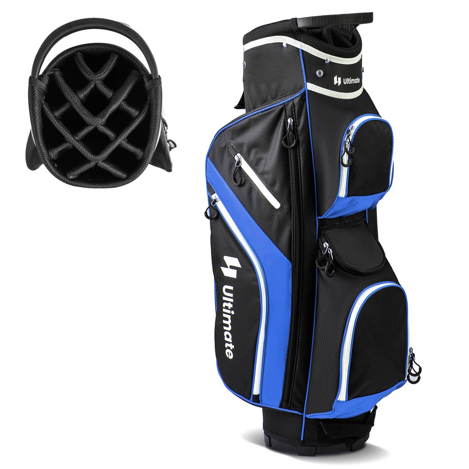 Golf Cart Bag with 14 Way Top Dividers Pockets and Cooler Bag