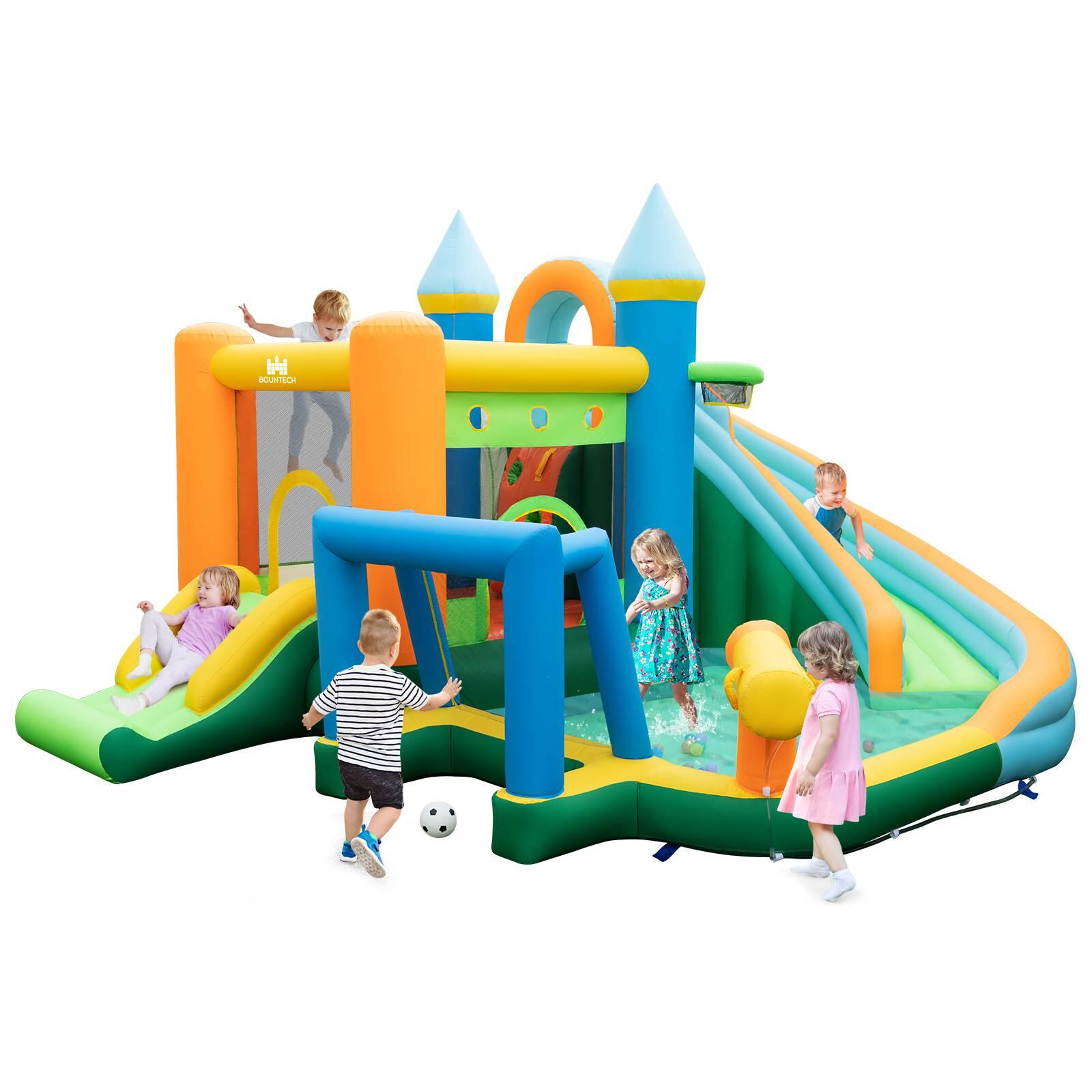 Inflatable Water Slide with Climbing Wall and Ocean Balls without Blower