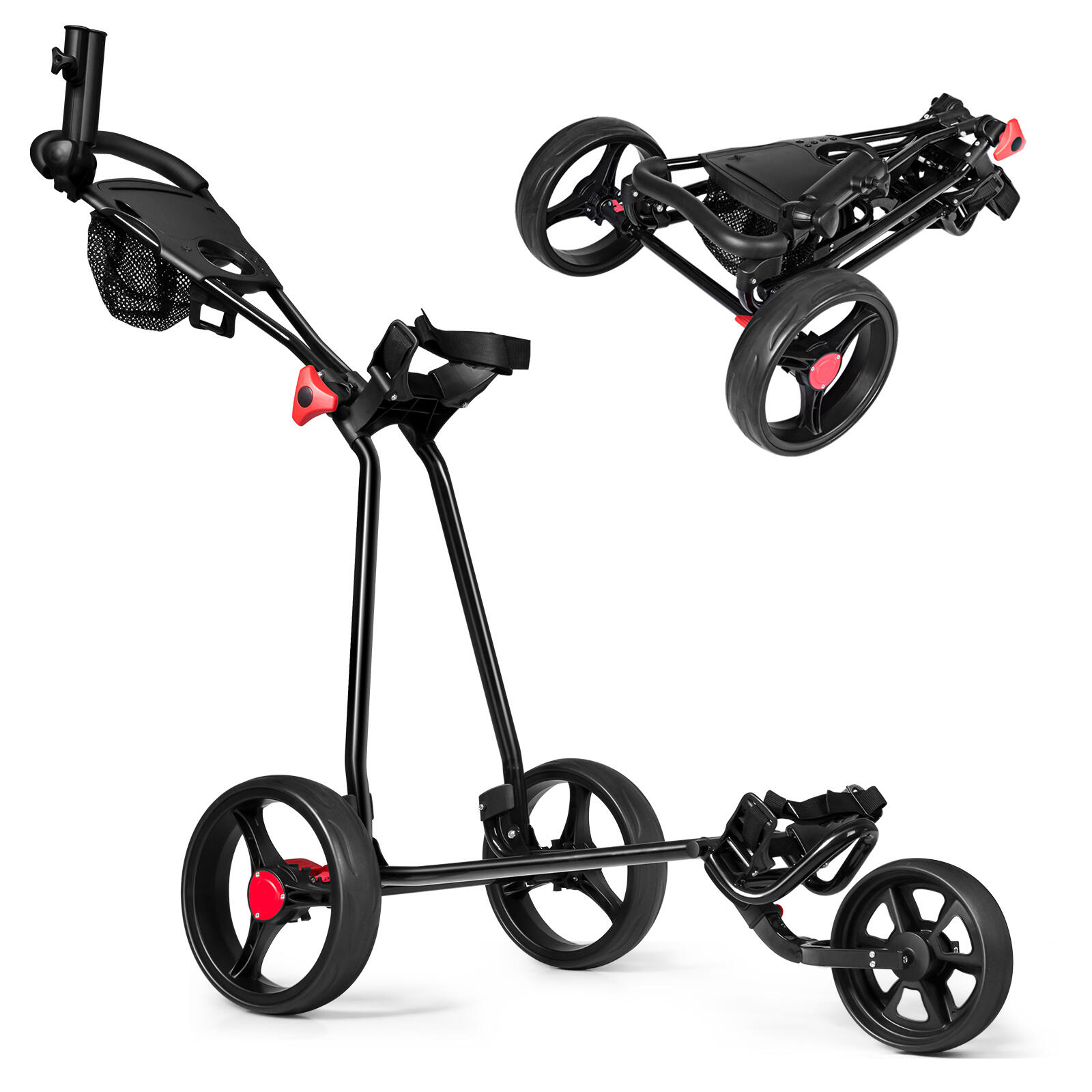 3 Wheels Folding Golf Push Cart for Outdoor Use