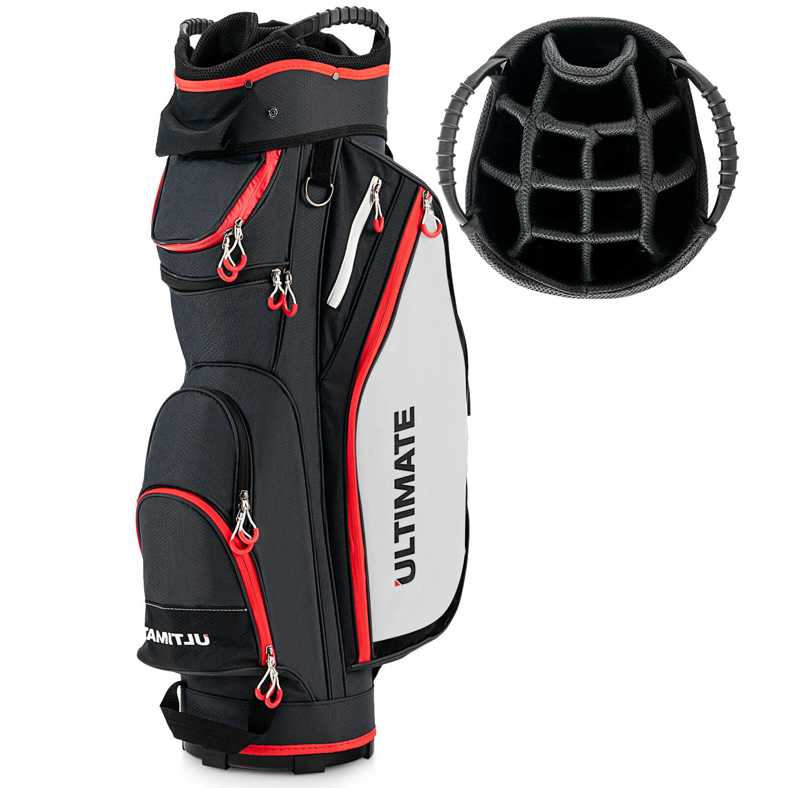 Lightweight & Large Capacity Golf Cart Bag with Beverage Cooler Bag