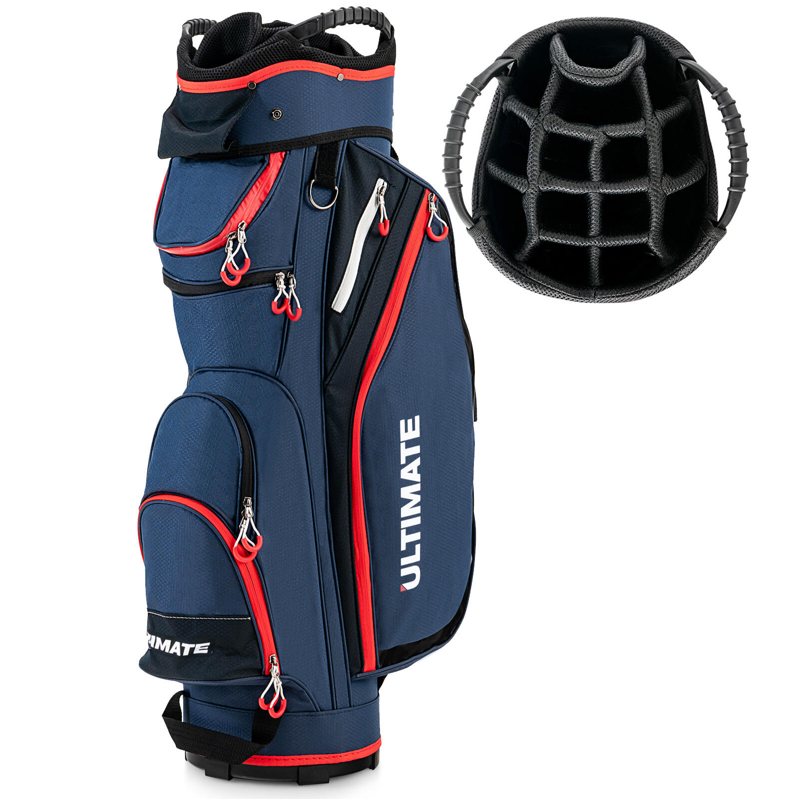 Lightweight & Large Capacity Golf Cart Bag with Beverage Cooler Bag