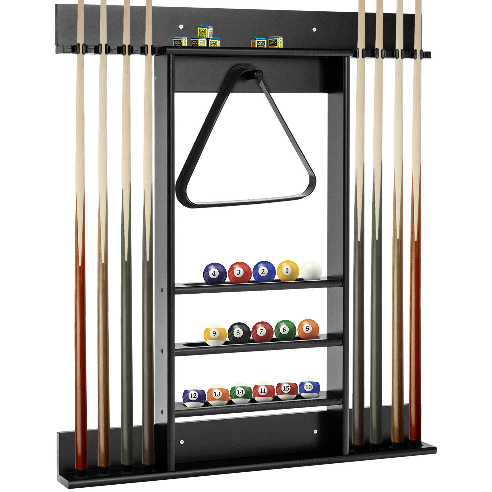 Billiard Cue Rack Wall-mounted Snooker Stick Holder 79x8x91