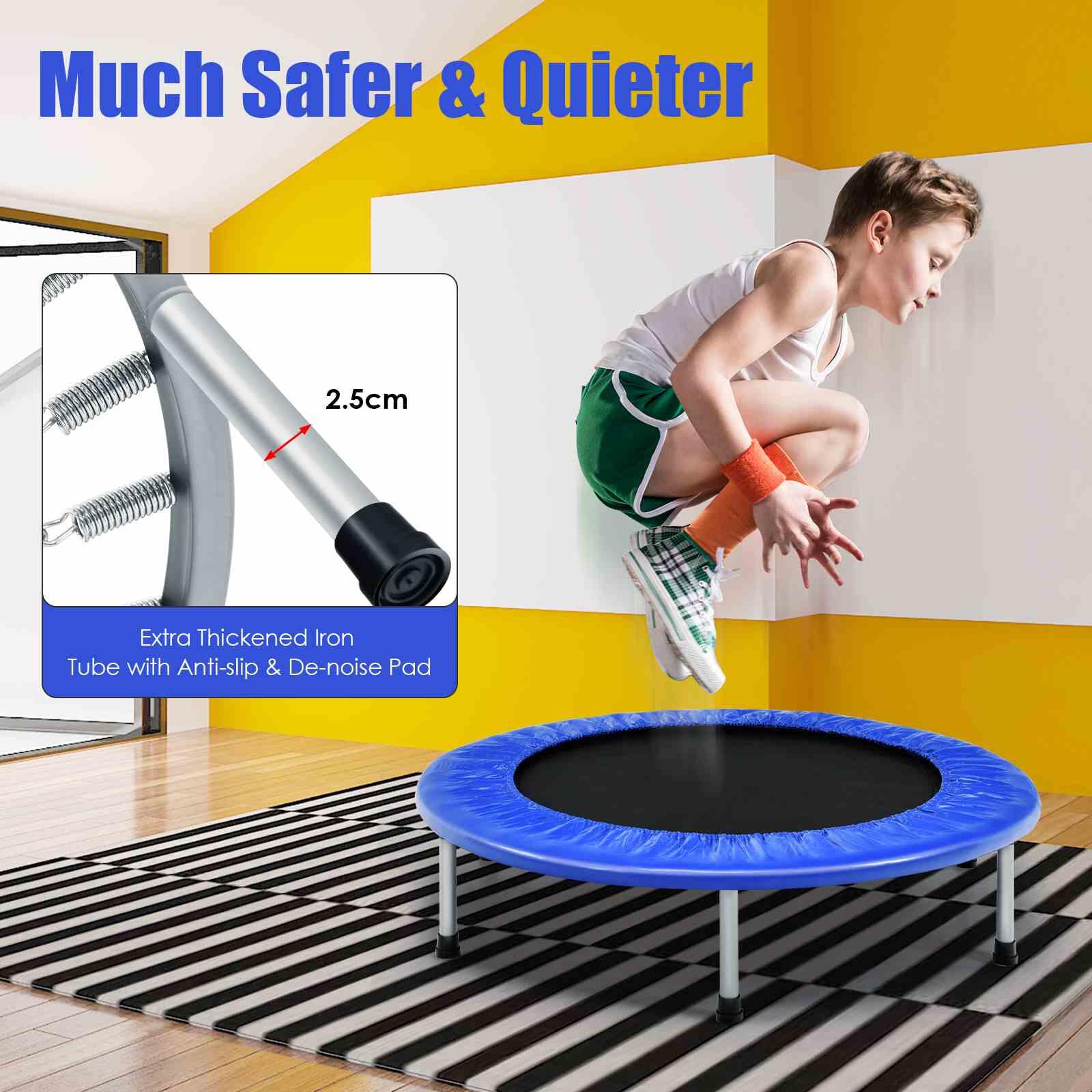 Mini Folding Kids Trampoline Portable Recreational Rebounder