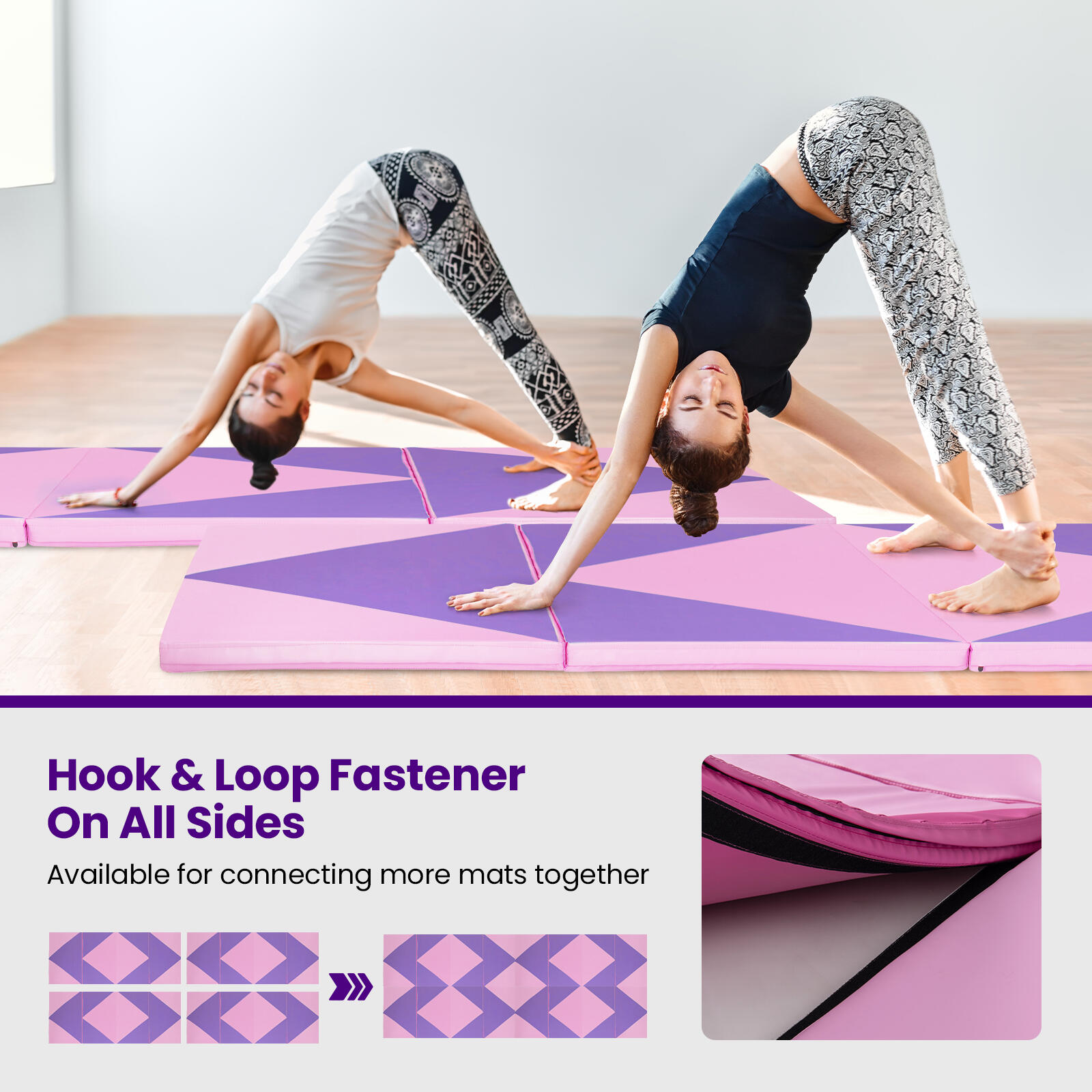 Folding Exercise Mat for Gymnastics Yoga MMA Core Workouts and Stretching