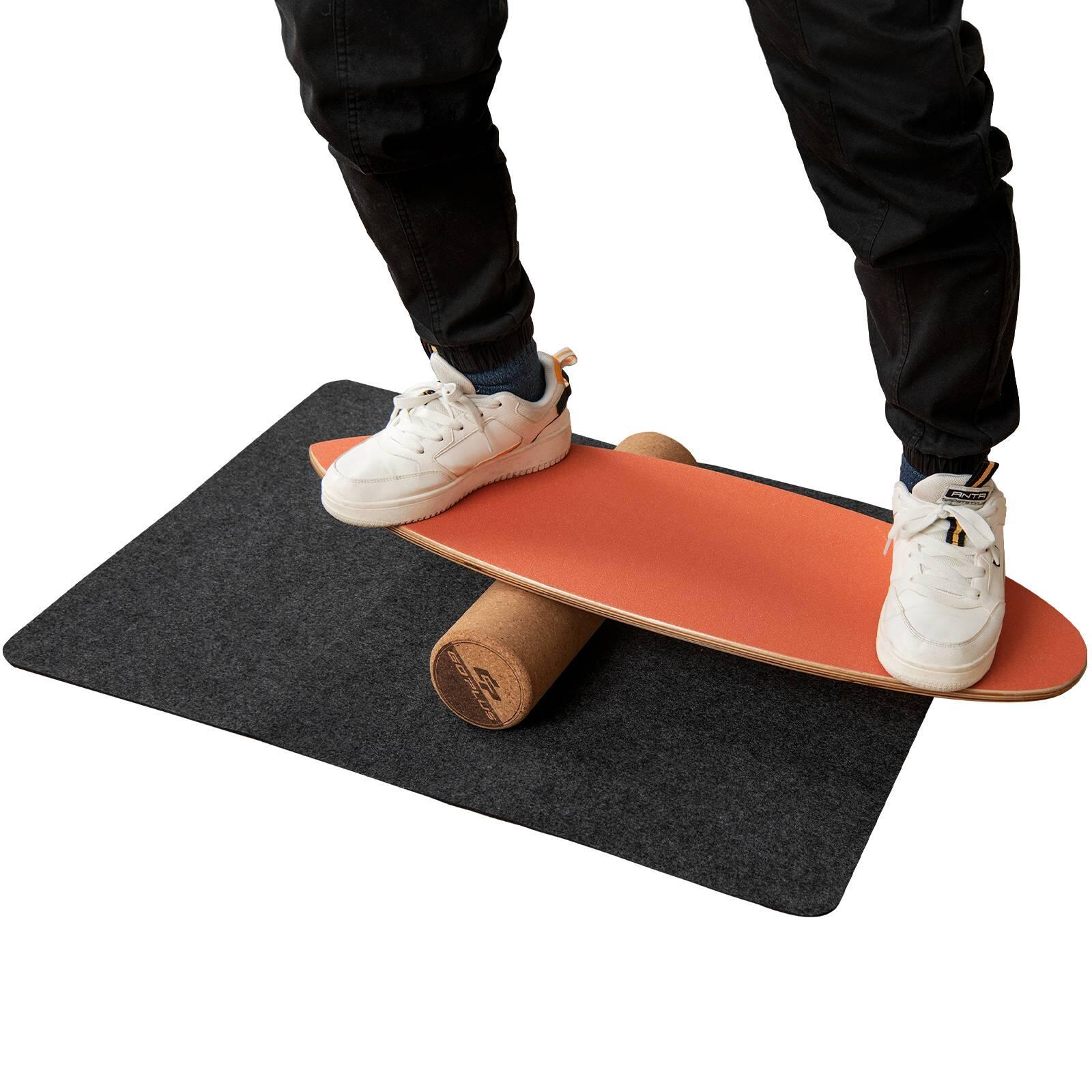 3-in-1 Wooden Balance Board Trainer with Roller & Blanket