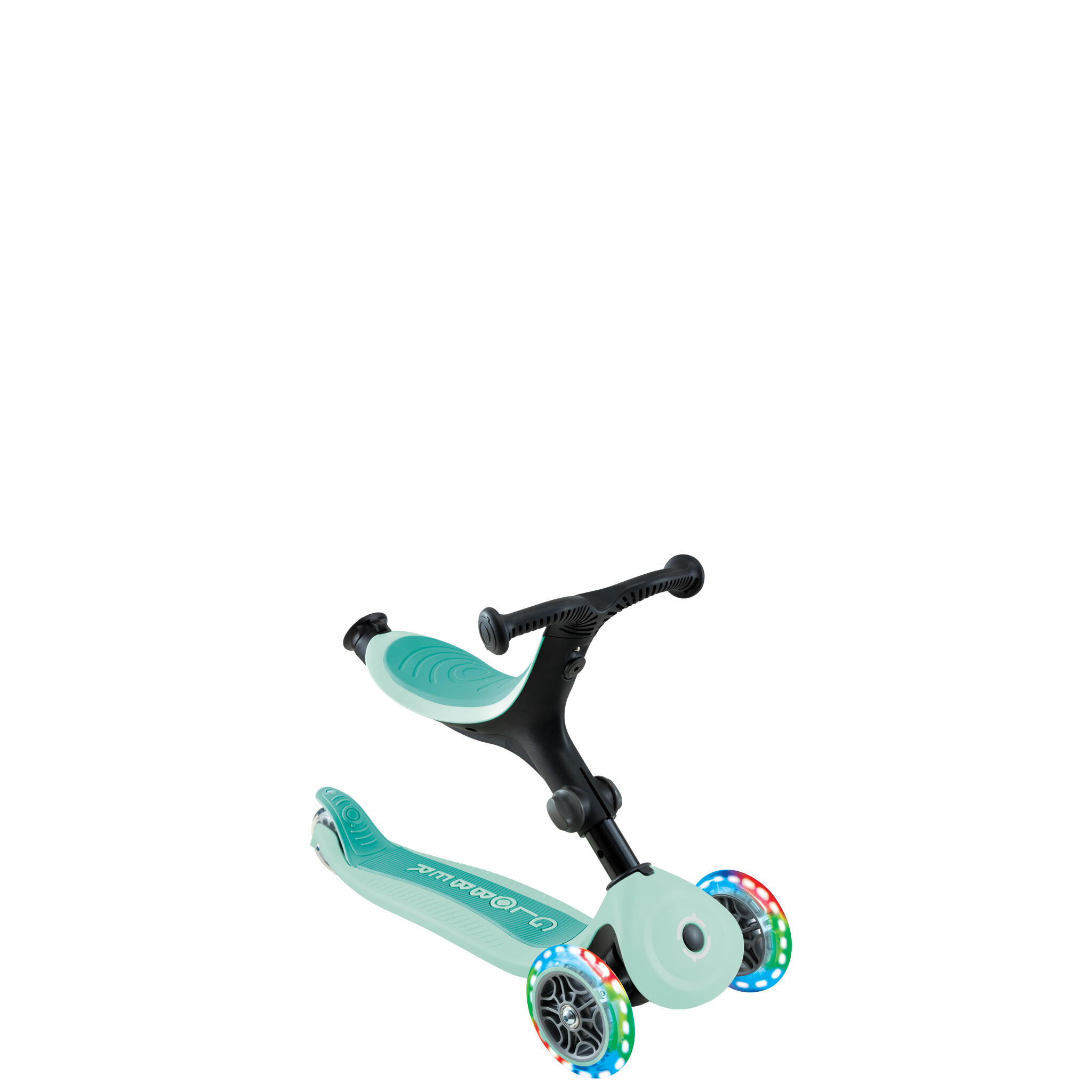 GLOBBER GO-UP DELUXE ミントグリーン Go Up Active Lights 3-in-1 Foldable Toddler Scooter With Seat - Mint