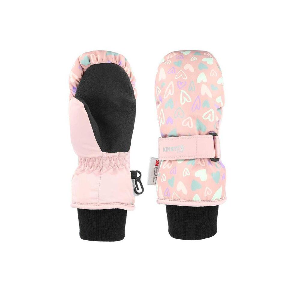Rękawiczki zimowe dziecięce unisex KINETIXX Candy pink hearts JR