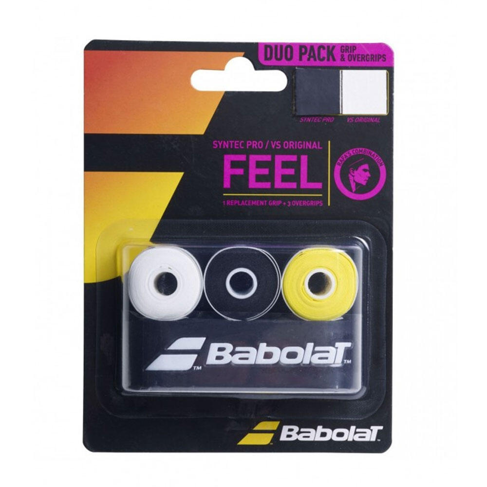 Grip Babolat Syntec Pro X1 Vs Original X3 Blanc, Noir Et Jaune 2/2