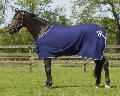 Qhp - fleecedeken ornament - navy