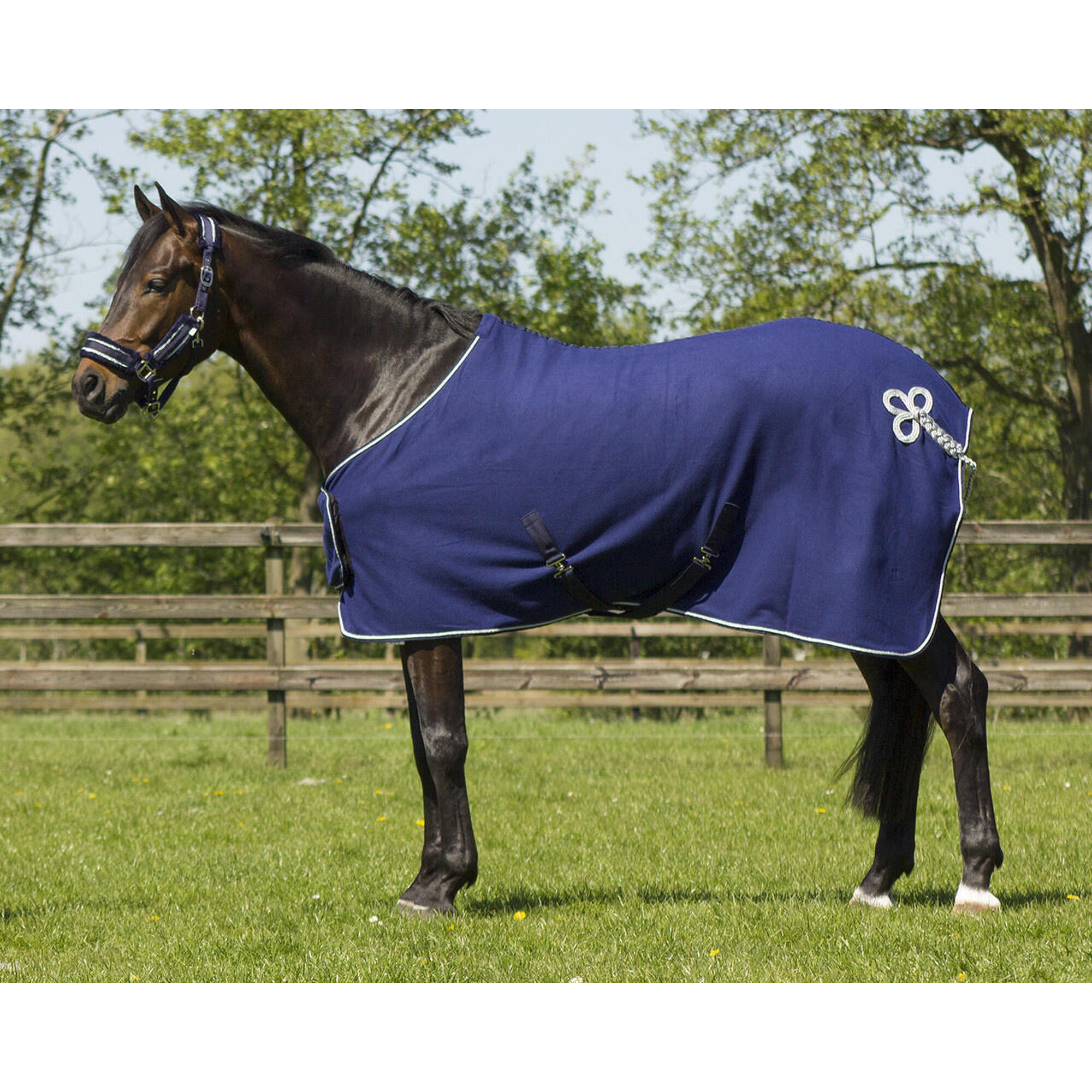 Qhp - Qhp - Ornement De Couverture Polaire - Marine - Couverture Cheval - Bleu|gris - Decathlon