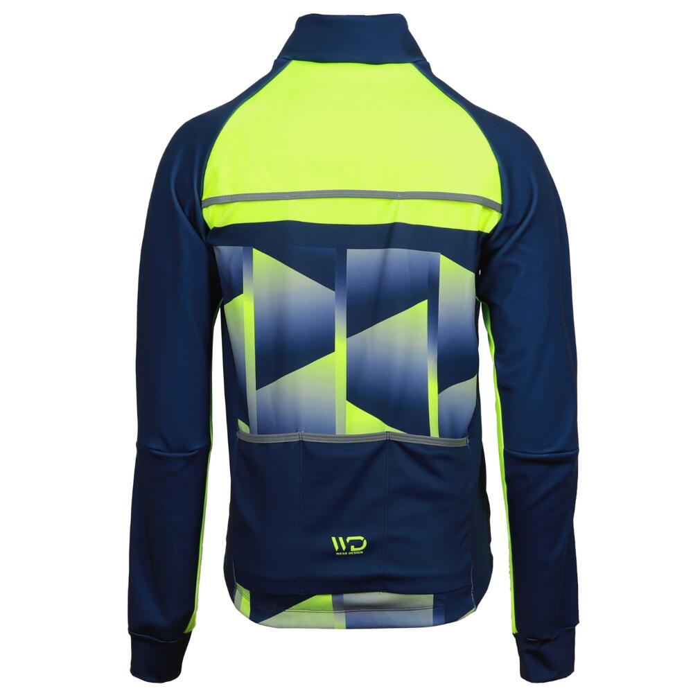 Veste de vélo thermique homme CUB COLD bleu/jaune 2/4